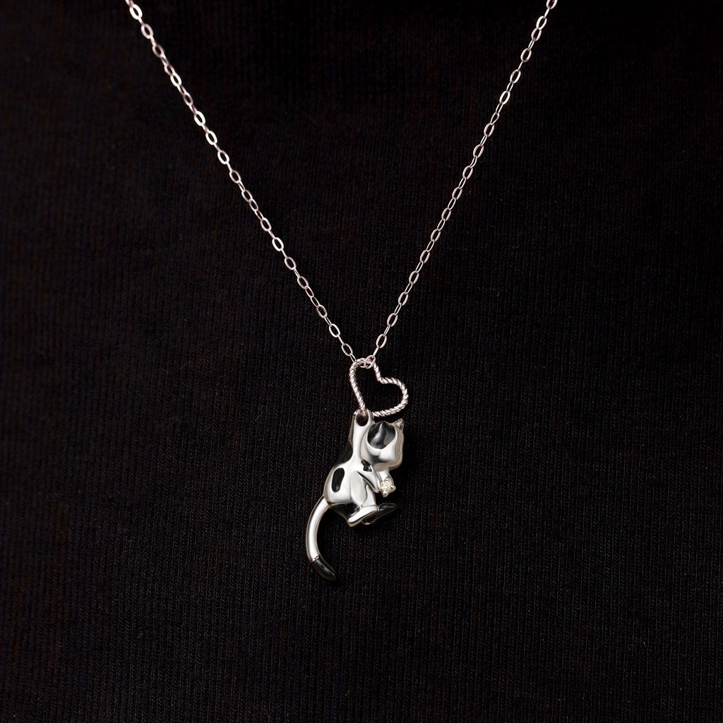 Gnoce Cow Cat Heart Pendant Necklace_5