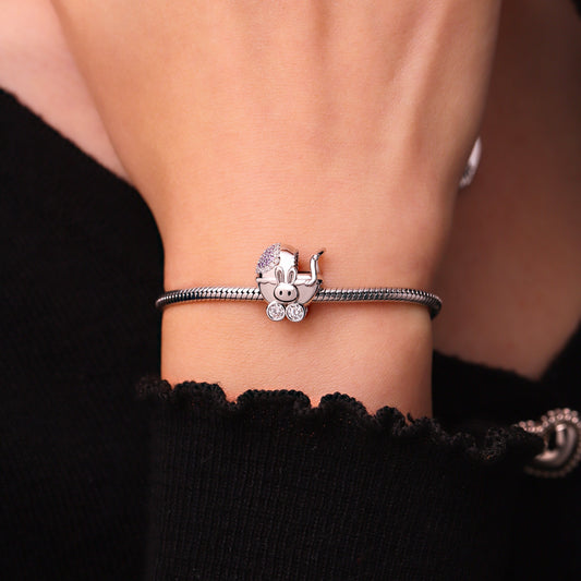 Gnoce Cute Bunny Baby Carriage Engravable Charm_7