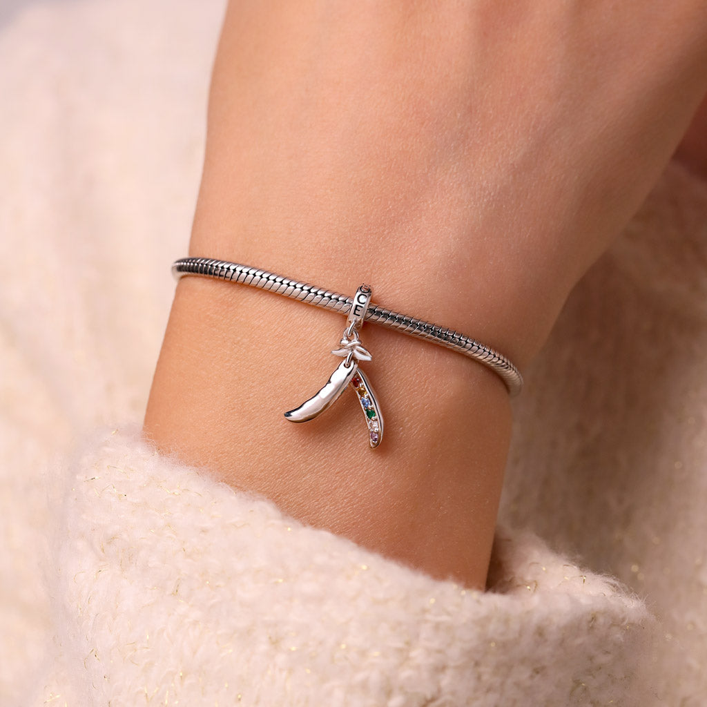 Gnoce Personalized Birthstone Six Peas in a Pod Pendant Dangle Charm_8