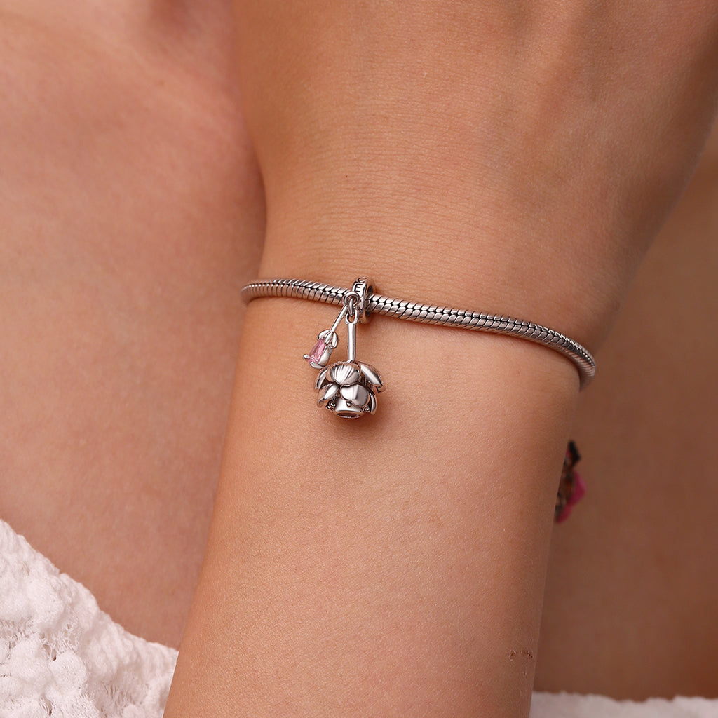 Gnoce Openable Blooming Cherry Blossom Pendant Dangle Charm_8