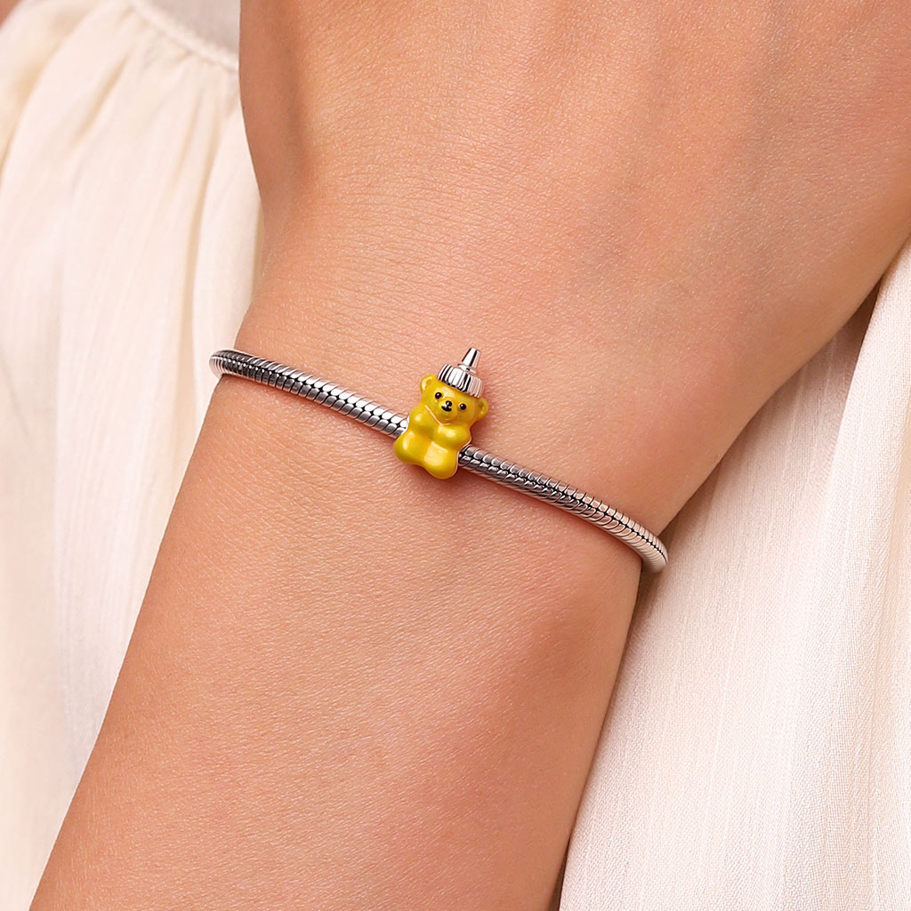 Gnoce Little Bear Glow-in-the-Dark Charm Platinum-plated Silver Blend_6