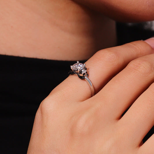 Gnoce Panda Embraces Moissanite Round Cut Ring_9
