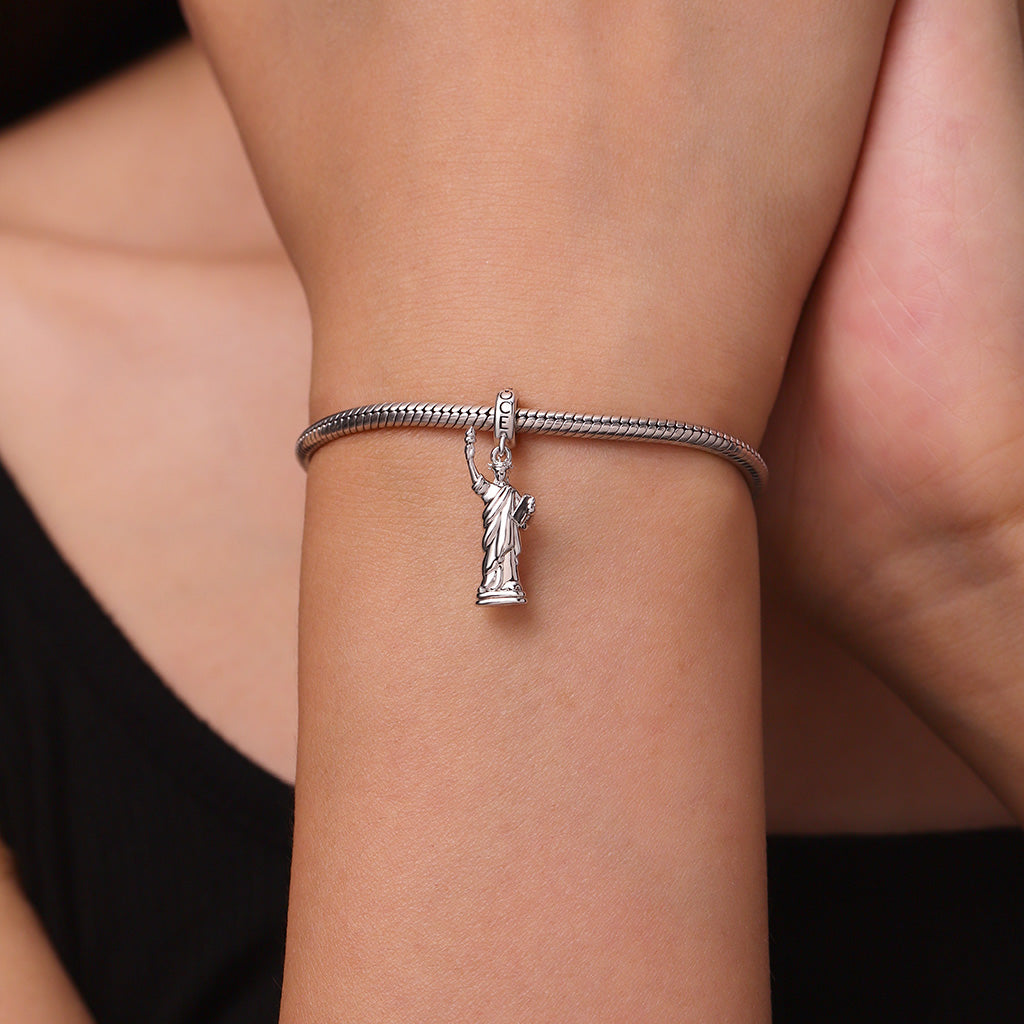 Gnoce Statue of Liberty Charm Platinum-plated Silver Blend_6