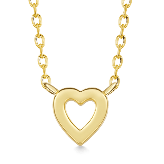 Gnoce 14K/10K Solid Gold Moissanite Love Heart Necklace_2