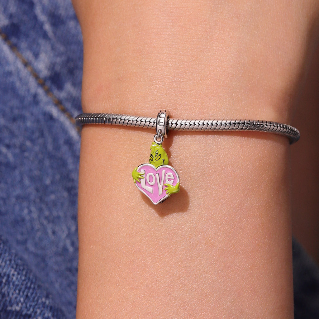 Gnoce Grinch Love Heart Pendant Dangle Charm_6
