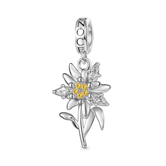 Gnoce Edelweiss Flower Beads Pendant Dangle Charm_2