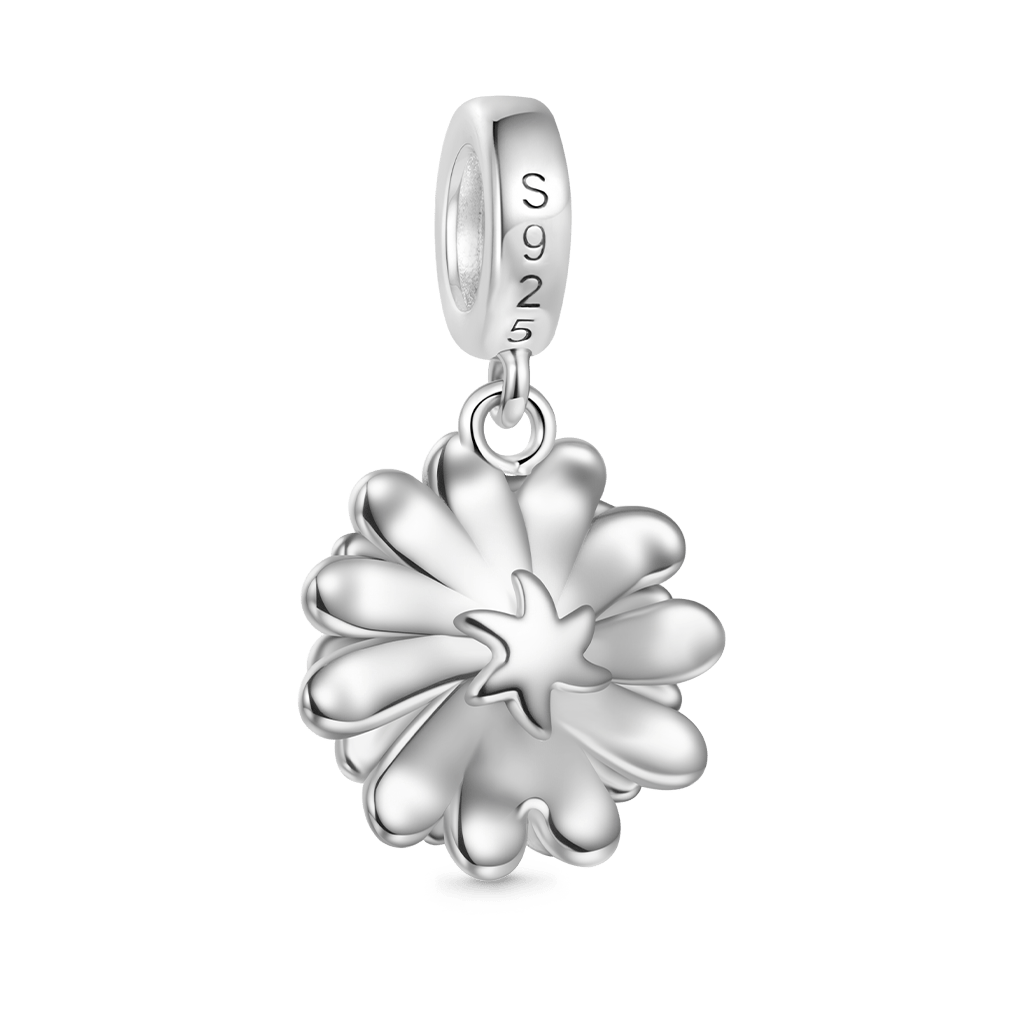 Gnoce Double Sunflower Charm Platinum-plated Silver Blend_5
