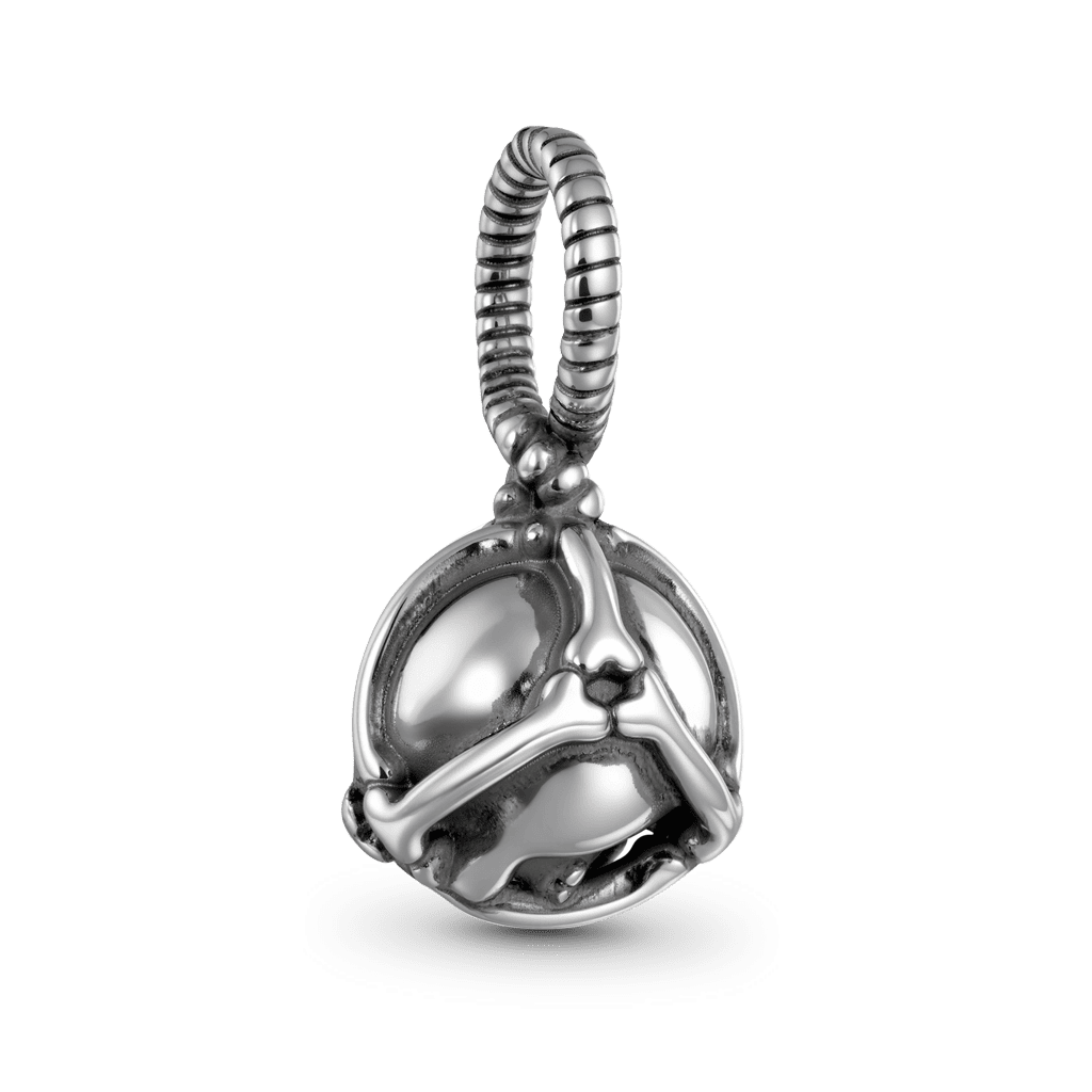 Gnoce Vintage Skull Charm Platinum-plated Silver Blend_5