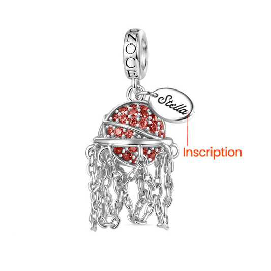 Gnoce Engravable Birthstone Basketball Hoop Pendant Dangle Charm_5