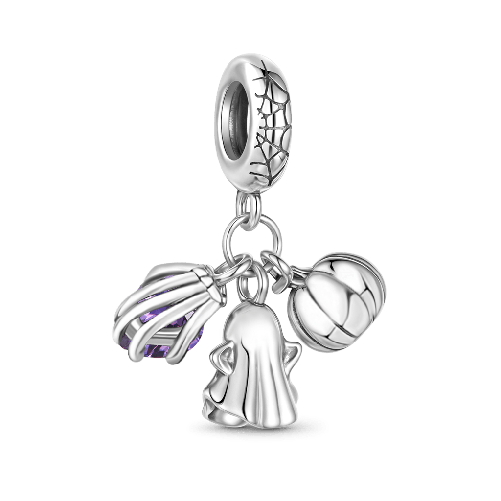 Gnoce Halloween Ghost Pumpkin Skull Triple Pendant Dangle Charm_5