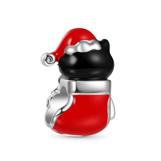 Gnoce Engravable Name Cat in Stocking Charm_6