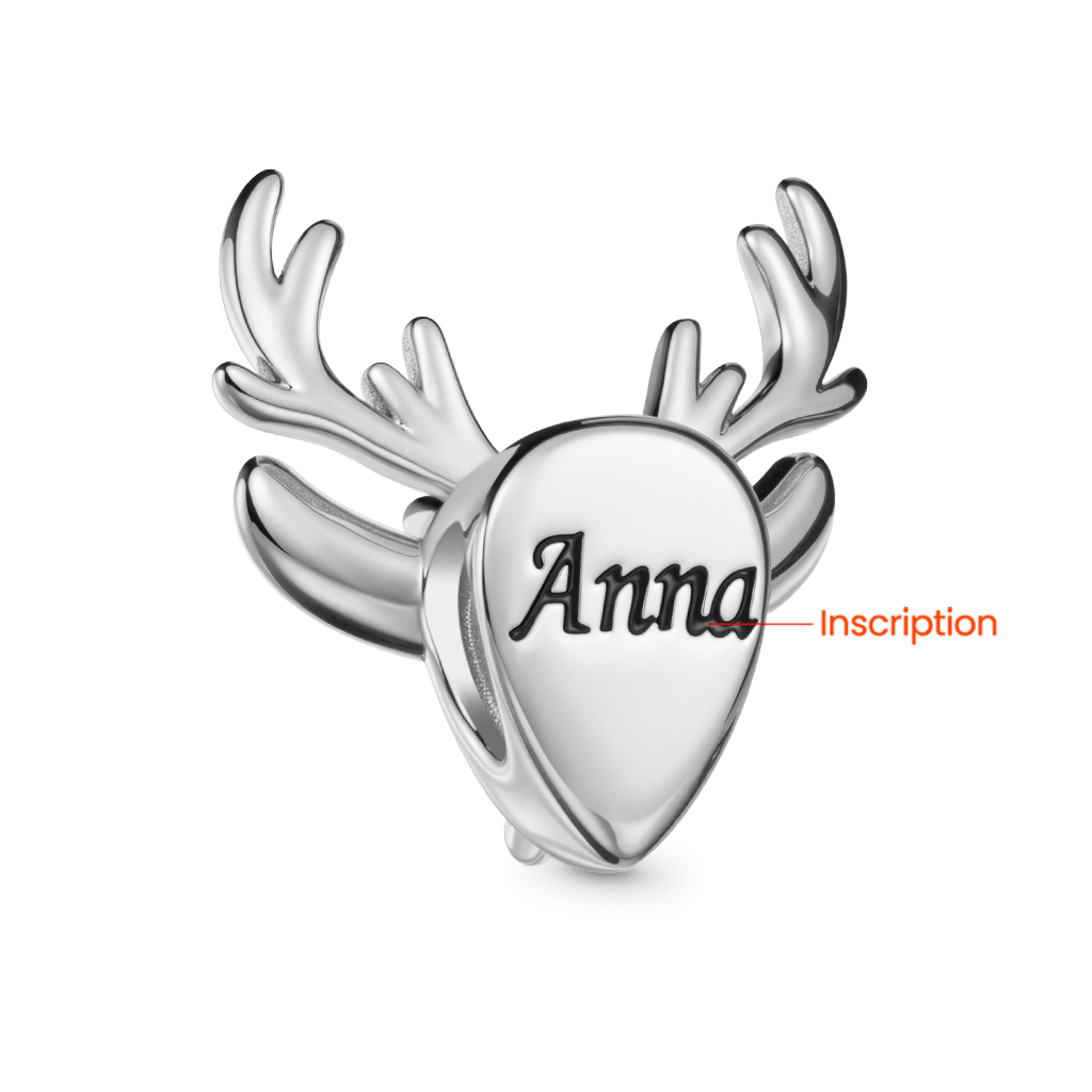 Gnoce Christmas Elk Birthstone Engravable Charm_5