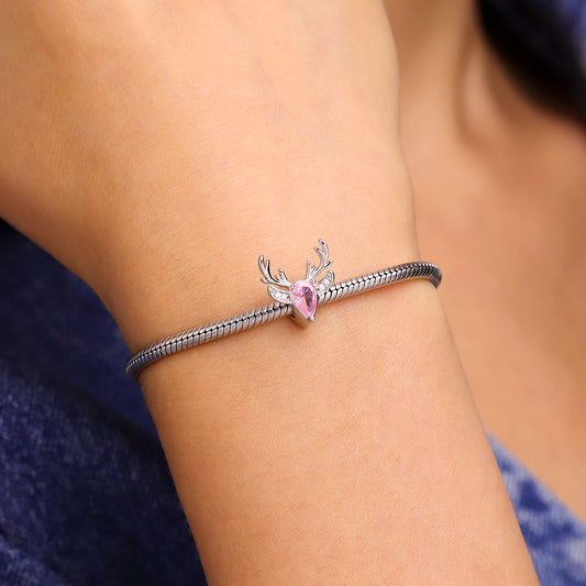 Gnoce Christmas Elk Birthstone Engravable Charm_2