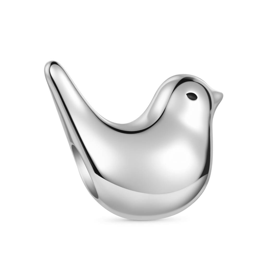 Gnoce Minimalist Bird Charm Platinum-plated Silver Blend_5