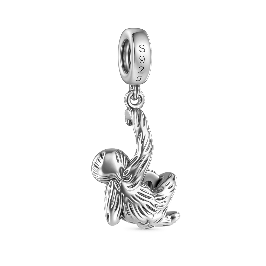 Gnoce Sloth Embrace Moonstone Charm Platinum-plated Silver Blend_5