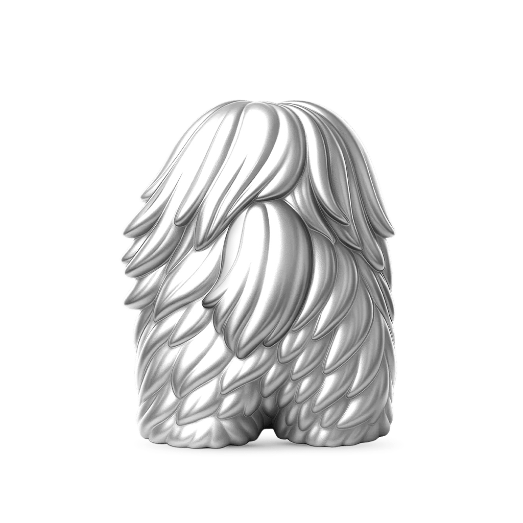 Gnoce Naughty Lhasa Apso Dog Charm Platinum-plated Silver Blend_5