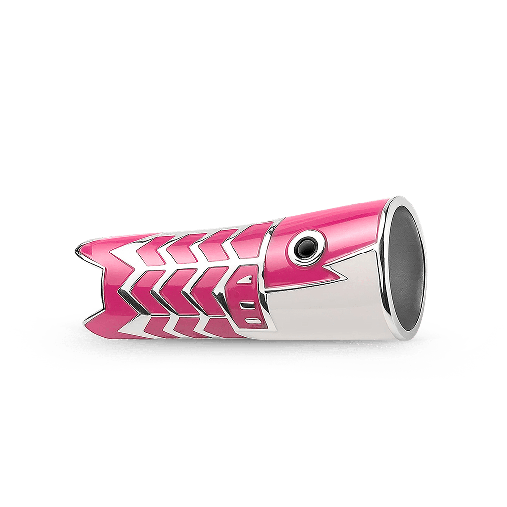 Gnoce Carp Streamer Charm Platinum-plated Silver Blend_6