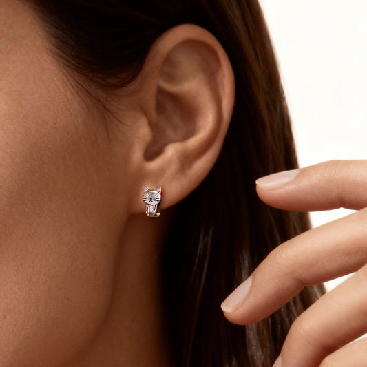 Gnoce Grumpy Cat Stud Earrings_2