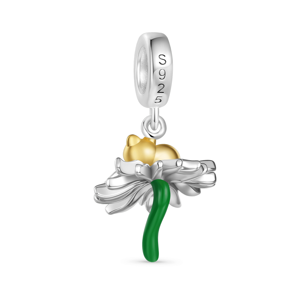 Gnoce The Cat in Daisy Charm Platinum-plated Silver Blend_5