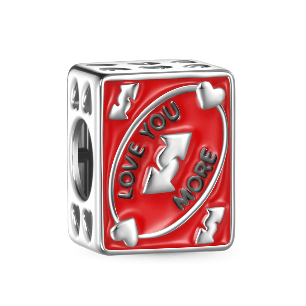 Gnoce "Love You More" Card Charm Platinum-plated Silver Blend_5