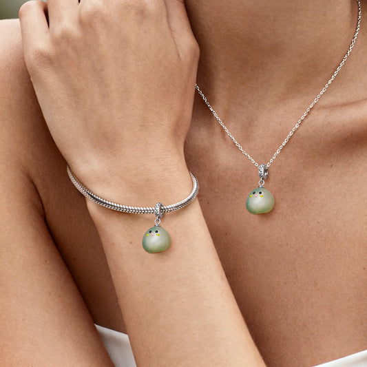 Gnoce Pastel Green Pet Stone Pendant Dangle Charm_2