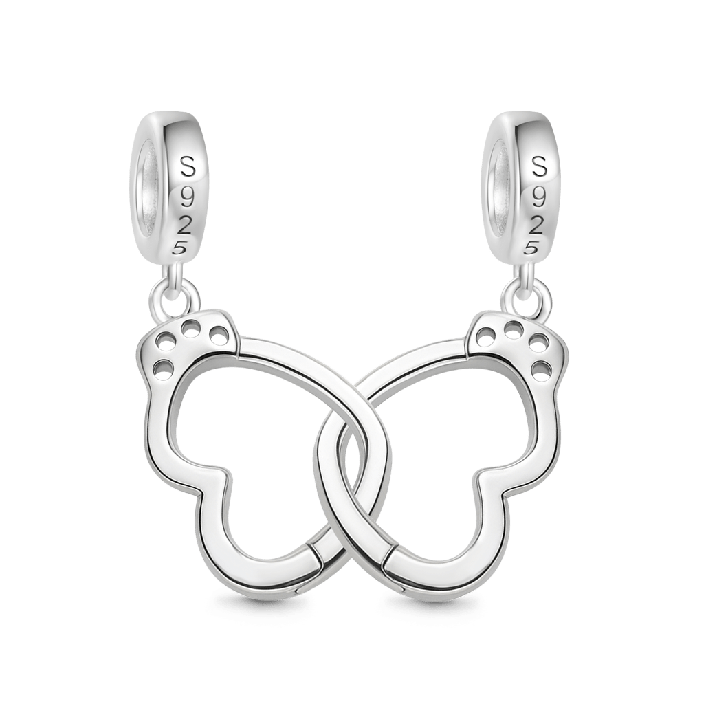 Gnoce Openable Lover's Handcuff Charm Platinum-plated Silver Blend_6