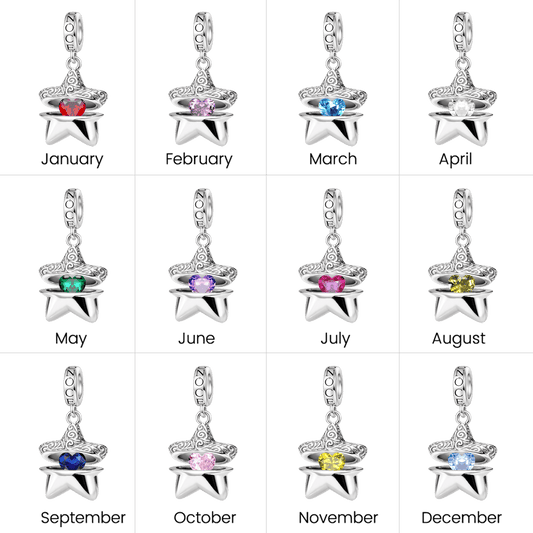 Gnoce Custom Openable Star Birthstone Pendant Dangle Charm_7