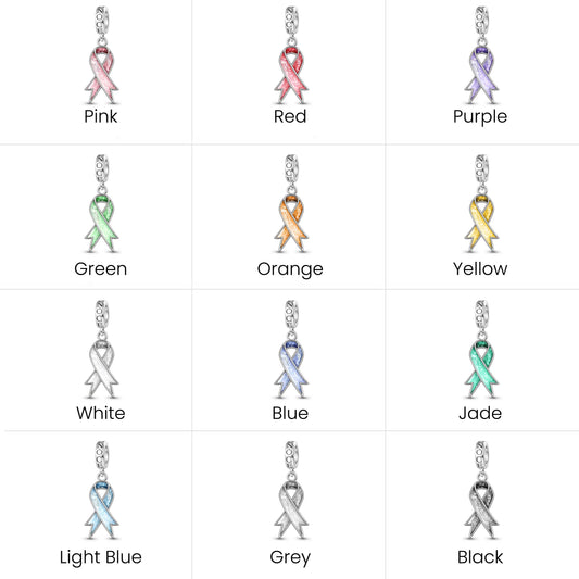 Gnoce Disease Awareness Customizable Ribbon Pendant Dangle Charm_6