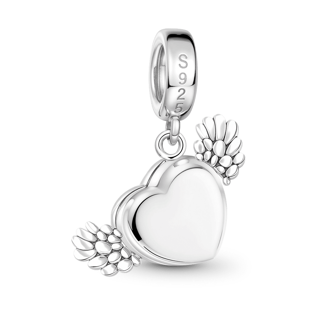 Gnoce Heating Color-changing Photo Angel Wings Charm Platinum-plated Silver Blend_7
