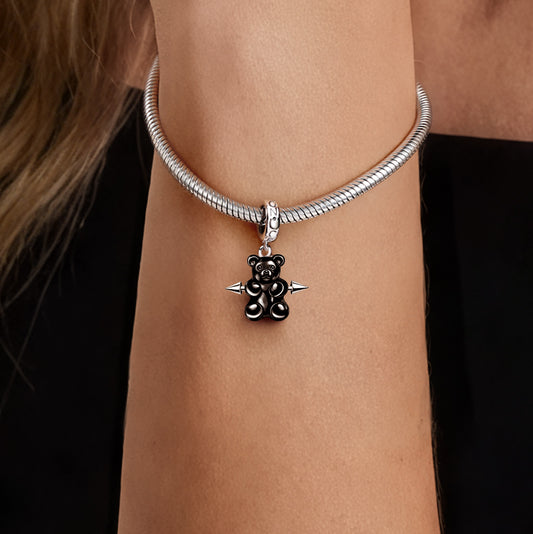 Gnoce Punk Bear Stud Engravable Pendant Dangle Charm_2