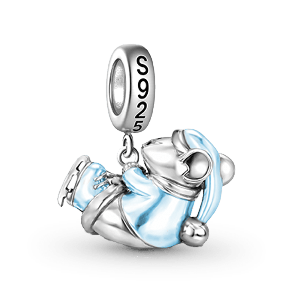 Gnoce Skating Little Mouse Pendant Dangle Charm_5