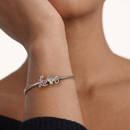 Gnoce Mother's Day Love Footprint Engravable Birthstone Charm_2