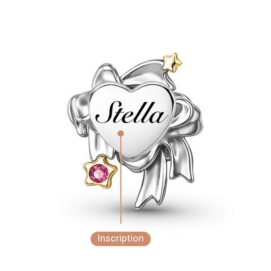 Gnoce Heart Bow Engravable Birthstone Charm_5