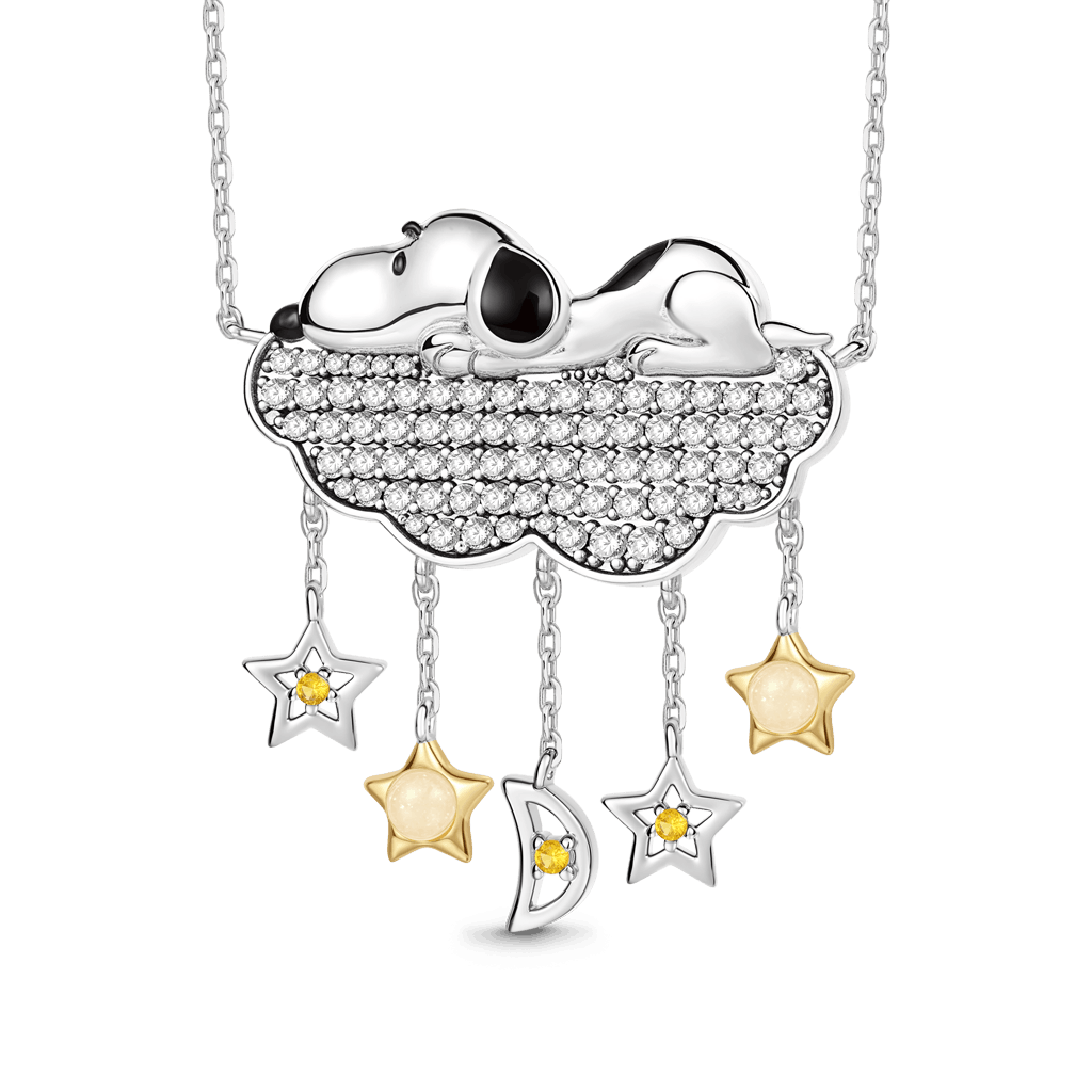 Gnoce Peanuts Snoopy Dream Glowing Stars Pendant Necklace_5