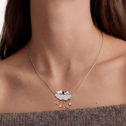 Gnoce Peanuts Snoopy Dream Glowing Stars Pendant Necklace_2