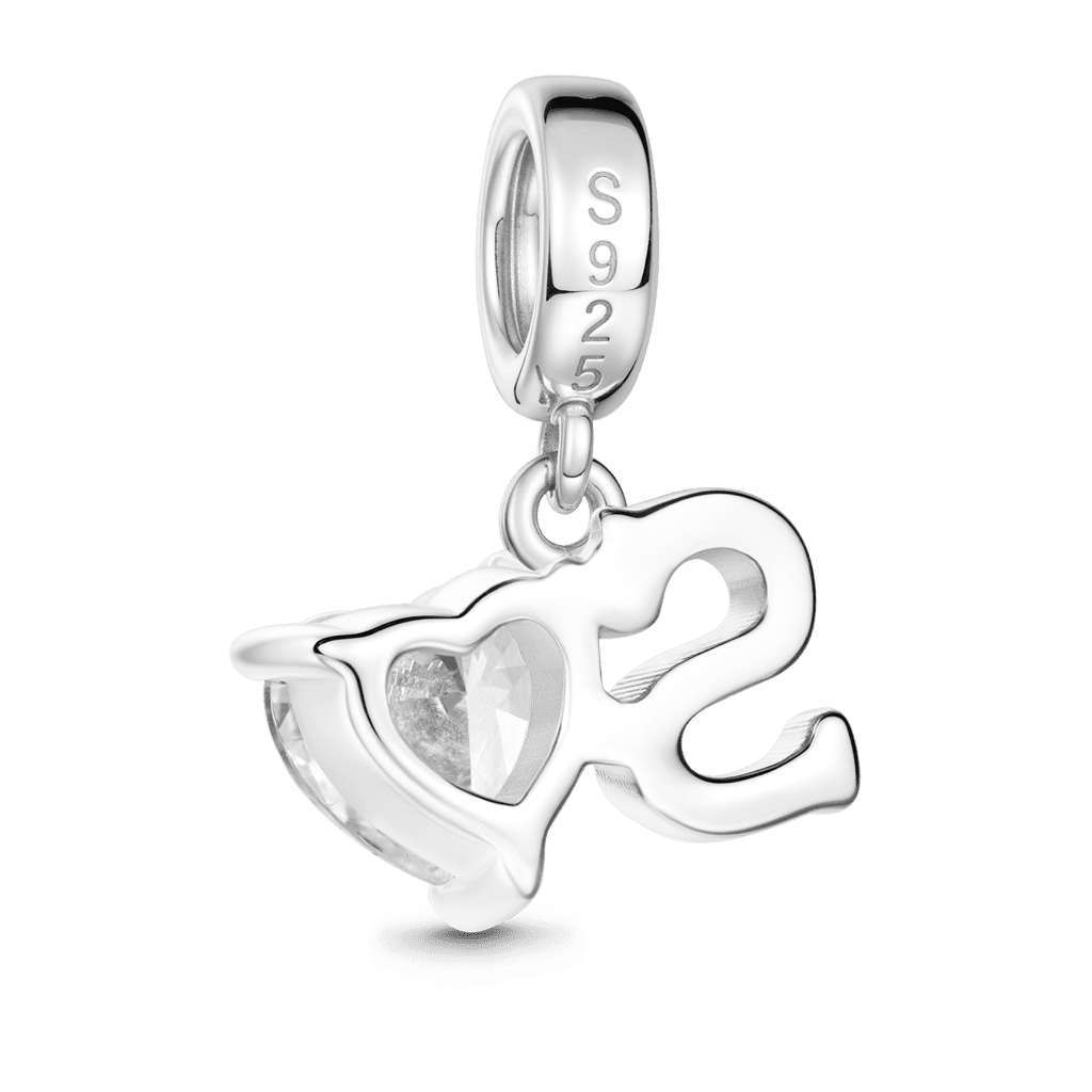 Gnoce Customized Initial Birthstone Charm Platinum-plated Silver Blend_6