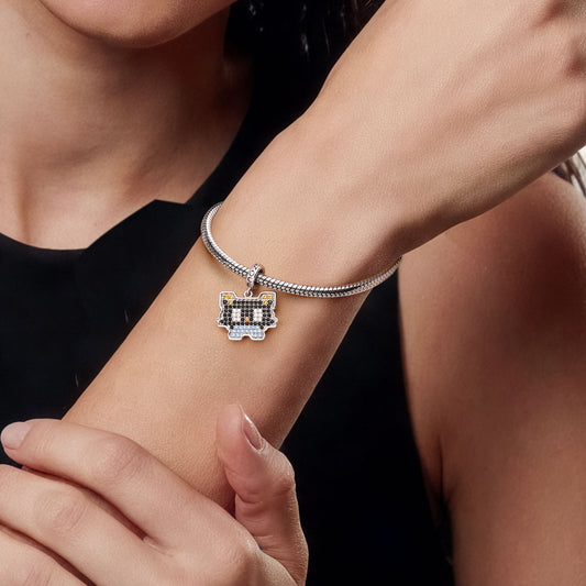 Gonce Pixel-Style Kitten Pendant Dangle Charm_2