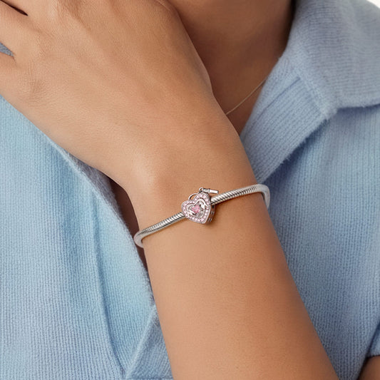 Gnoce Love Mom Forever Heart Lock Stopper Charm_2