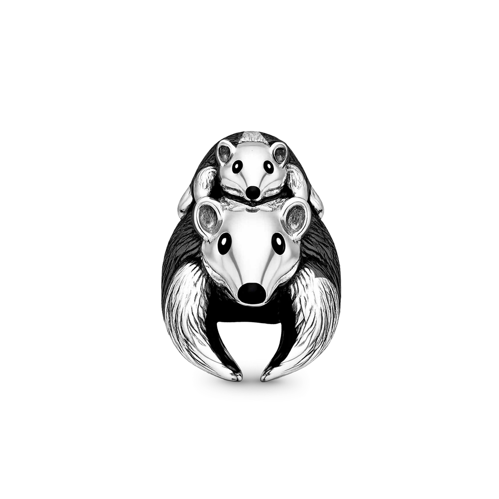 Gnoce Anteater Carrying Baby Charm Platinum-plated Silver Blend_6