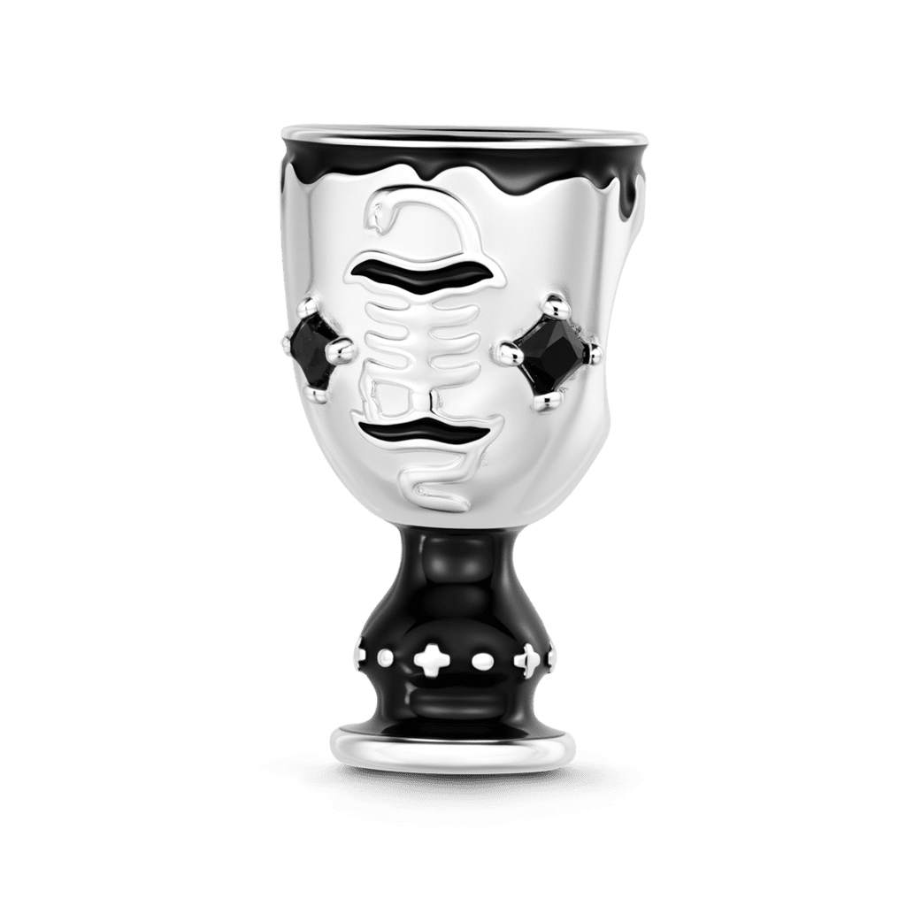 Gnoce Gothic Snake Skeleton Goblet Charm Platinum-plated Silver Blend_1
