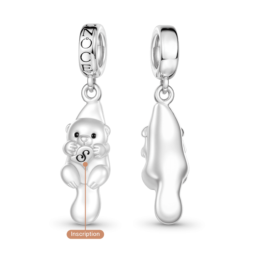 Gnoce Cute Otter Letter Pendant Dangle Charm_5