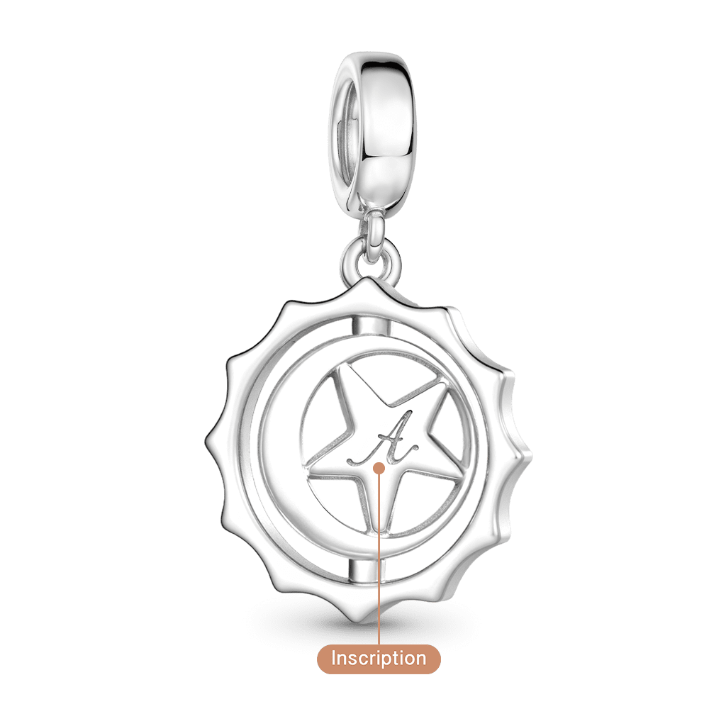 Gnoce Rotatable Star Birthstone Pendant Dangle Charm_6