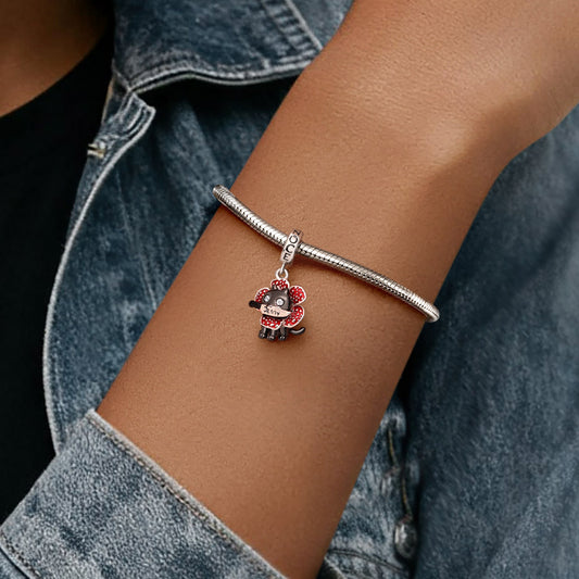 Gnoce Cannibal Flower Black Cat Charm Platinum-plated Silver Blend_2