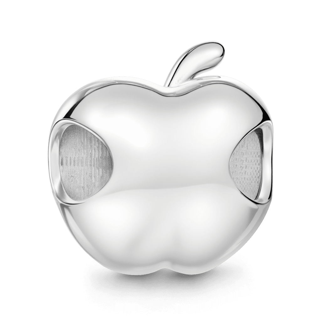 Gnoce Half An Apple Charm Platinum-plated Silver Blend_5