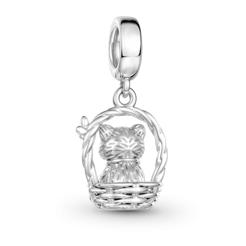 Gnoce Cat Mother Charm Platinum-plated Silver Blend_5