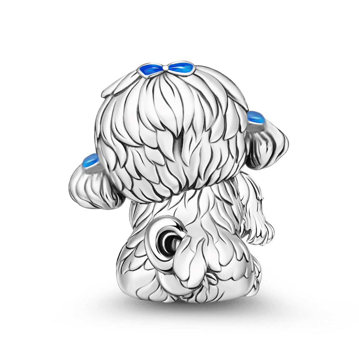 Gnoce Maltese Dog Embraces Baby Charm Platinum-plated Silver Blend_5
