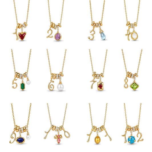 Gnoce Number Birthstone Custom Multiple Elements Necklace_4