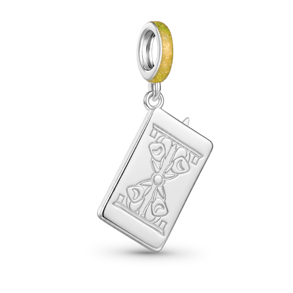 Gnoce Chariot Tarot Card Glow-in-the-Dark Charm Platinum-plated Silver Blend_6