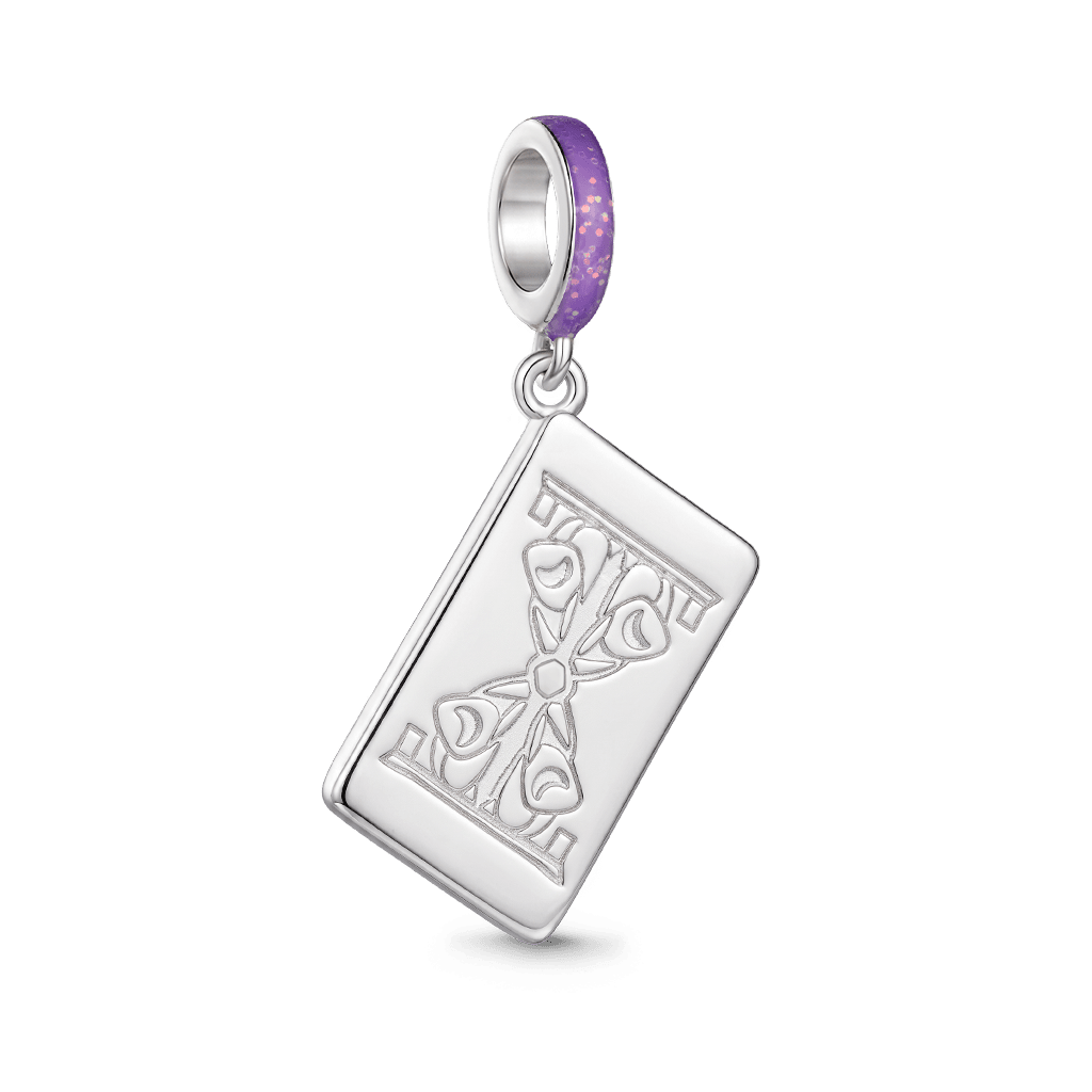 Gnoce Death Tarot Card Glow-in-the-Dark Charm Platinum-plated Silver Blend_6