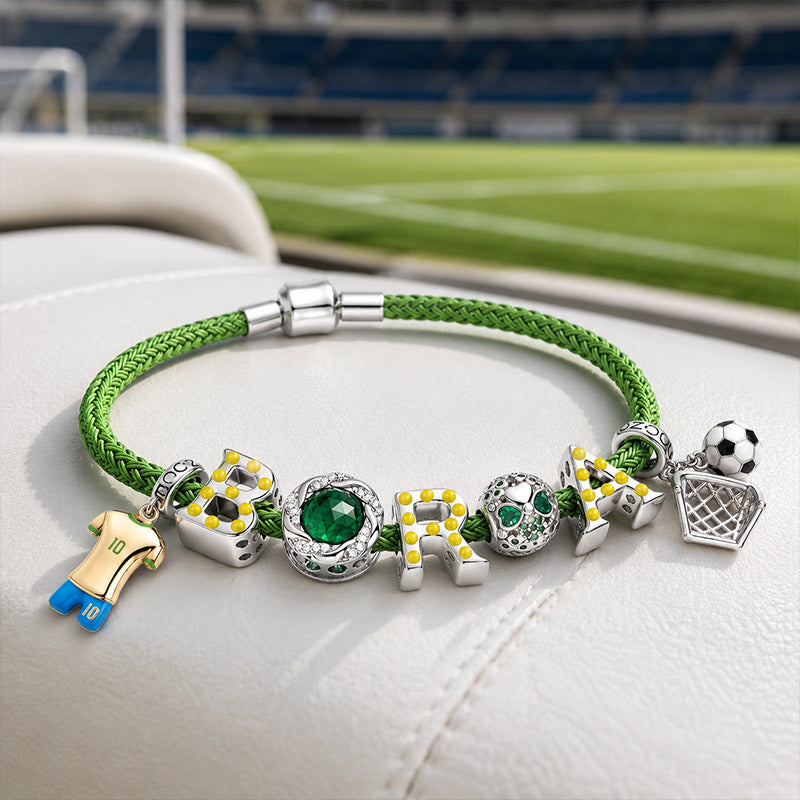Gnoce Brazilian Style Glow-in-the-Dark Green Soccer Jersey Charm Bracelet_5